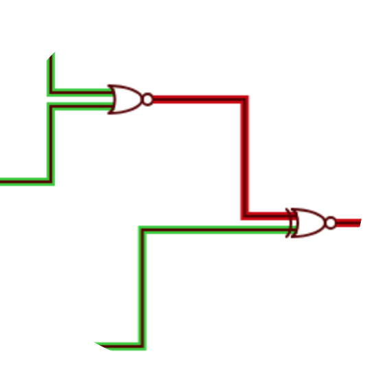 CircuitGame sample view of 2 logic gates