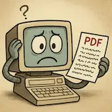 ChatGPT generated image of a computer not understanding a PDF