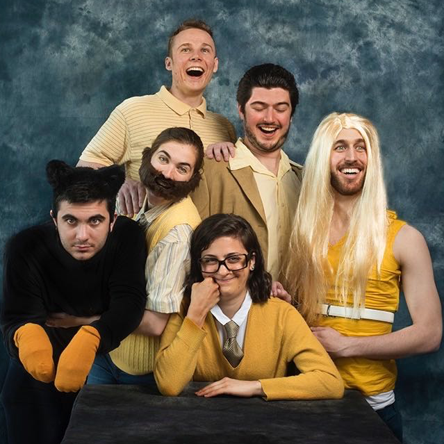 Sam, Aaron, RJ dressed as Always Sunny In Philadelphia with honorary members